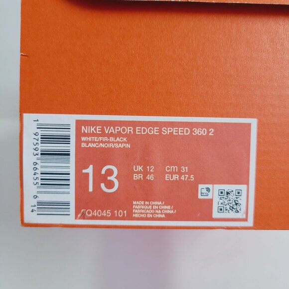Nike Vapor Edge Speed 360 2 Football Cleats FQ4045-101 Size 13 White Green